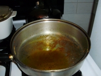 Heat oil