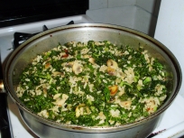 Combine rice and kale
